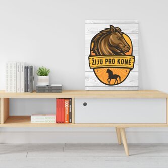 Dárková cedulka Žiju pro koně: 30x40 cm