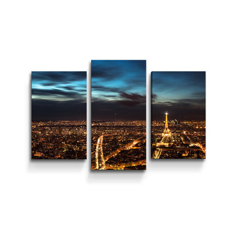 Obraz - 3-dílný Noční Paříž: 75x50 cm