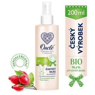 Onclé Luxusní dětský čistící a ochranný olej na zadeček s Bio šípkovým olejem 200 ml child