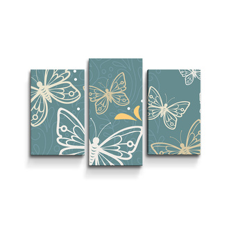 Obraz - 3-dílný Motýli: 75x50 cm