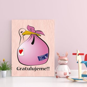 Dárková cedulka Gratulujeme!!!: 30x40 cm