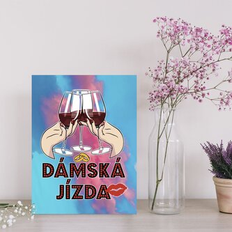 Dárková cedulka Dámská jízda: 30x40 cm