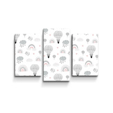 Obraz - 3-dílný Malované horkovzdušné balony: 75x50 cm