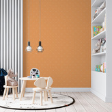 Tapeta Bílé čárky na oranžové: 336x220 cm