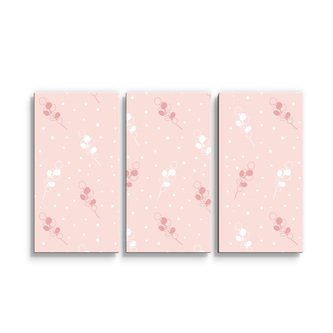 Obraz - 3-dílný Bílé a růžové květy: 120x80 cm