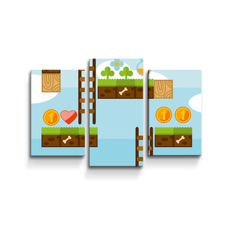 Obraz - 3-dílný Videohra 2: 75x50 cm