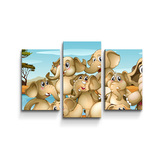 Obraz - 3-dílný Sloni: 75x50 cm