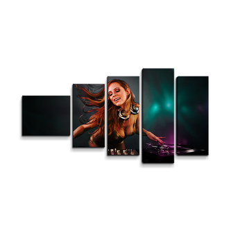 Obraz - 5-dílný DJka: 100x60 cm