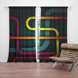 Závěs Barevné klikyháky: 2ks 140x250cm Závěs Barevné klikyháky: 2ks 140x250cm