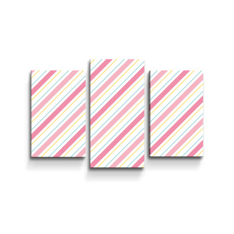 Obraz - 3-dílný Čtyřbarevné pruhy: 75x50 cm
