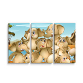 Obraz - 3-dílný Sloni: 120x80 cm