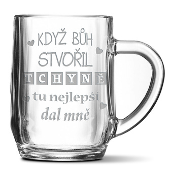 Půllitr Když Bůh stvořil tchyně tu nejlepší dal mně: 0,5