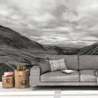 Tapeta Černobílé údolí: 125x75 cm