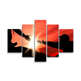 Obraz - 5-dílný Horolezci: 125x90 cm