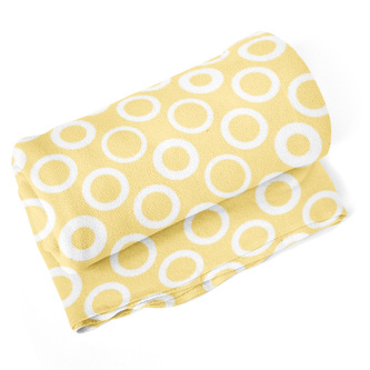 Deka Bílé kruhy na žluté: 190x140 cm
