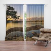 Závěs Strom u jezera: 2ks 140x250cm