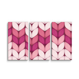 Obraz - 3-dílný Tříbarevné růžové pletení: 120x80 cm