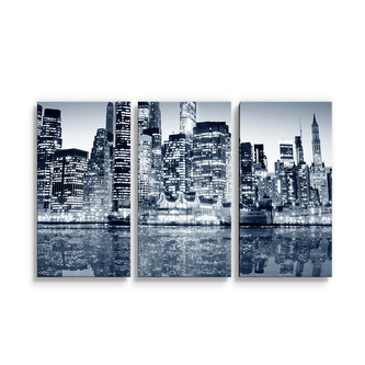 Obraz - 3-dílný Noční New York: 120x80 cm