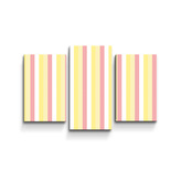 Obraz - 3-dílný Žlutorůžové pruhy: 75x50 cm