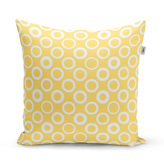 Polštář Bílé kruhy na žluté: 50x50 cm