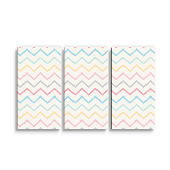 Obraz - 3-dílný Šestibarevné klikyháky: 120x80 cm