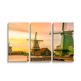 Obraz - 3-dílný Větrné mlýny: 120x80 cm
