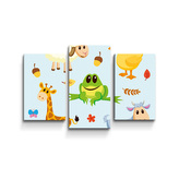 Obraz - 3-dílný Zvířátka 3: 75x50 cm