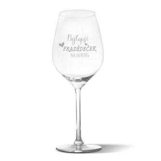 Sklenička na víno Nejlepší pradědeček na světě: 49 cl