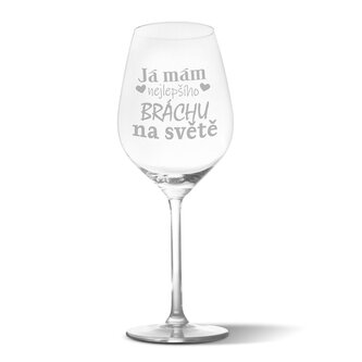 Sklenička na víno Já mám nejlepšího bráchu na světě: 49 cl