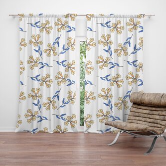 Závěs Žluté kvítí: 2ks 140x250cm