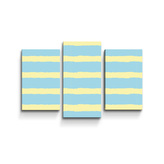 Obraz - 3-dílný Modrožluté pruhy: 75x50 cm