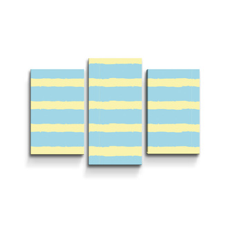 Obraz - 3-dílný Modrožluté pruhy: 75x50 cm