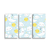 Obraz - 3-dílný Měsíce, slunce a mráčky: 120x80 cm