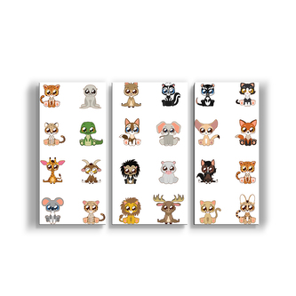 Obraz - 3-dílný Zvířátka 4: 120x80 cm