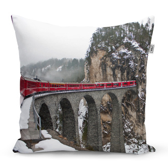 Polštář Vlak na mostě 2: 50x50 cm