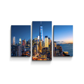 Obraz - 3-dílný Noční mrakodrapy: 75x50 cm