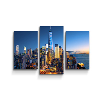 Obraz - 3-dílný Noční mrakodrapy: 75x50 cm