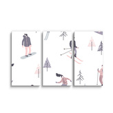 Obraz - 3-dílný Lyžaři: 120x80 cm