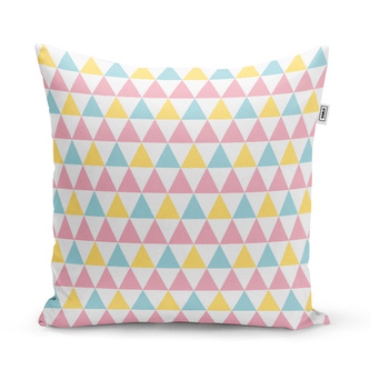 Polštář Tříbarevné trojúhelníky: 50x50 cm