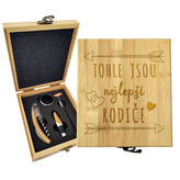 Dárková sada na víno Tohle jsou nejlepší rodiče: 147×168×49 mm