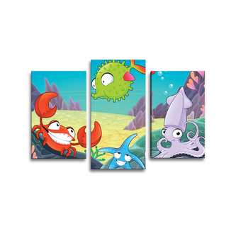 Obraz - 3-dílný Podmořský svět 2: 75x50 cm