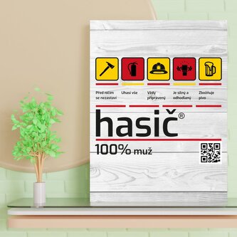Dárková cedulka Hasič: 30x40 cm