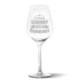 Sklenička na víno Ty pravé legendy se rodí v červenci: 49 cl