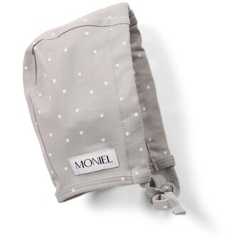 Moniel Dětská rostoucí zavazovací čepice Dots šedá 2-24 M