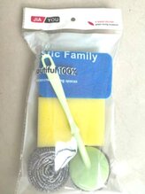 sada-drátěnka 1ks NR+houbička 2ks+drátěnka NR s drž.