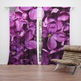 Závěs Fialové květy: 2ks 140x250cm