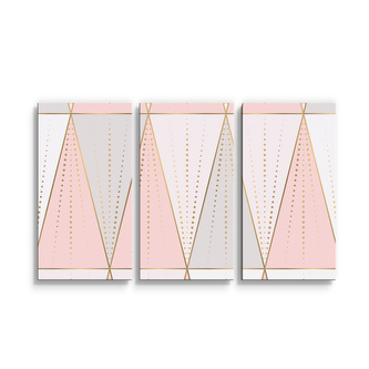 Obraz - 3-dílný Růžovošedé jehlany: 120x80 cm