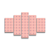 Obraz - 5-dílný Srdíčka na růžové: 125x90 cm