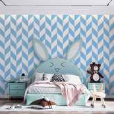 Tapeta Modrobílé kosodélníky: 336x220 cm