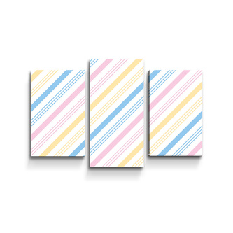 Obraz - 3-dílný Tříbarevné pruhy: 75x50 cm